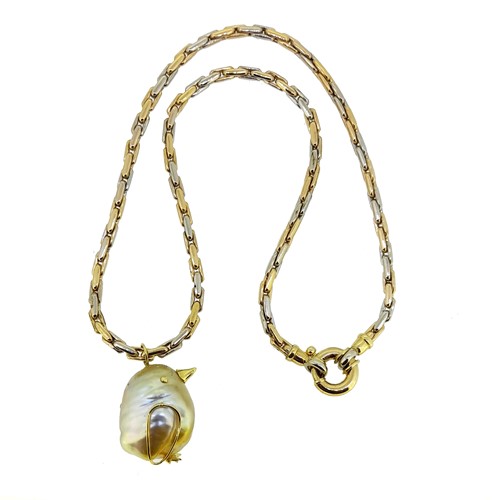 Lot 47 - An Indonesian cultured baroque pearl pendant and chain