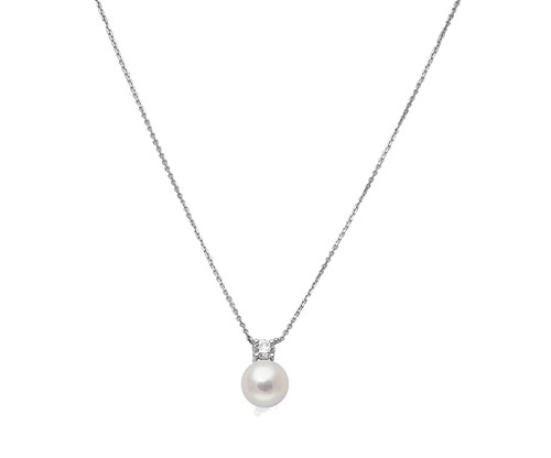 Lot 216 - A cultured pearl and diamond pendant and chain