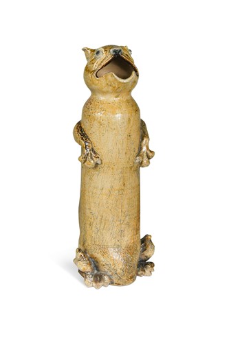Lot 48 - Robert Wallace Martin for Martin Brothers, a large stoneware figural ewer, 1880