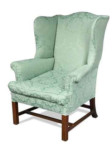 Lot 347 - A George III mahogany wing back armchair