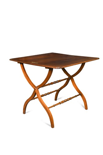 Lot 487 - A mahogany coaching table, 19th century