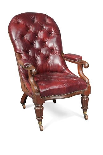 Lot 499 - George IV mahogany library armchair