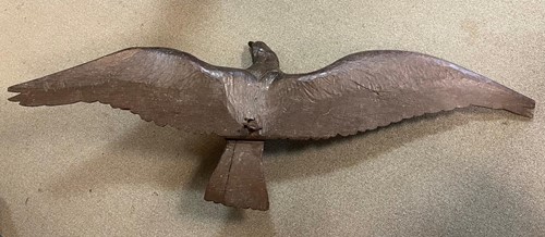 Lot 369 - A large carved and painted wood eagle, 19th century