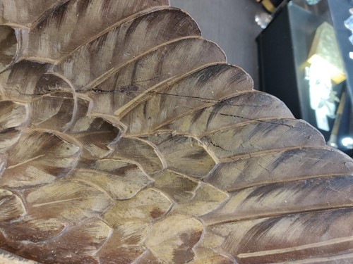 Lot 369 - A large carved and painted wood eagle, 19th century
