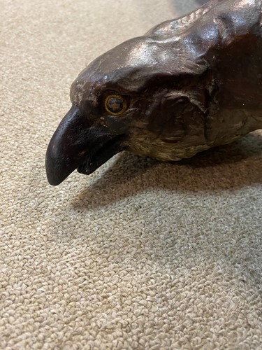 Lot 369 - A large carved and painted wood eagle, 19th century