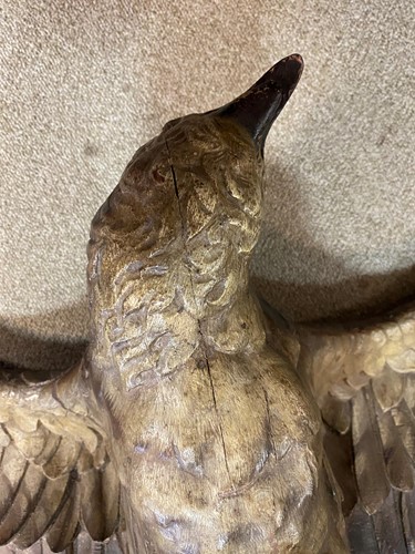 Lot 369 - A large carved and painted wood eagle, 19th century