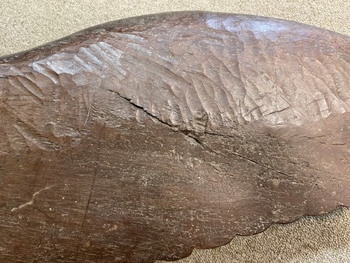 Lot 369 - A large carved and painted wood eagle, 19th century