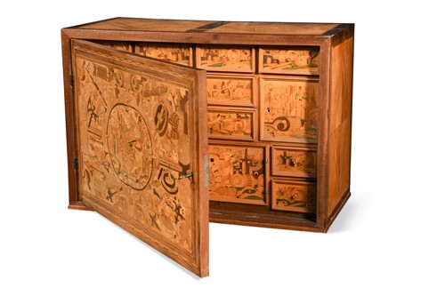 Lot 156 - A South German marquetry cabinet, 17th century