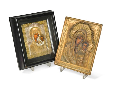 Lot 646 - A Russian icon, Mother of God of Kazan, early 20th century