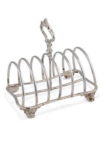 Lot 584 - A Victorian silver 7 bar toast rack