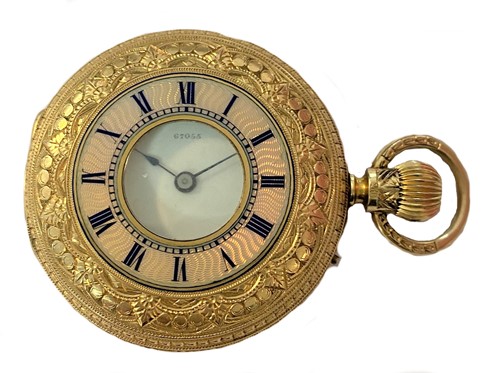 Lot 364 - Thomas Russell, Liverpool - An 18ct gold half hunter pocket watch