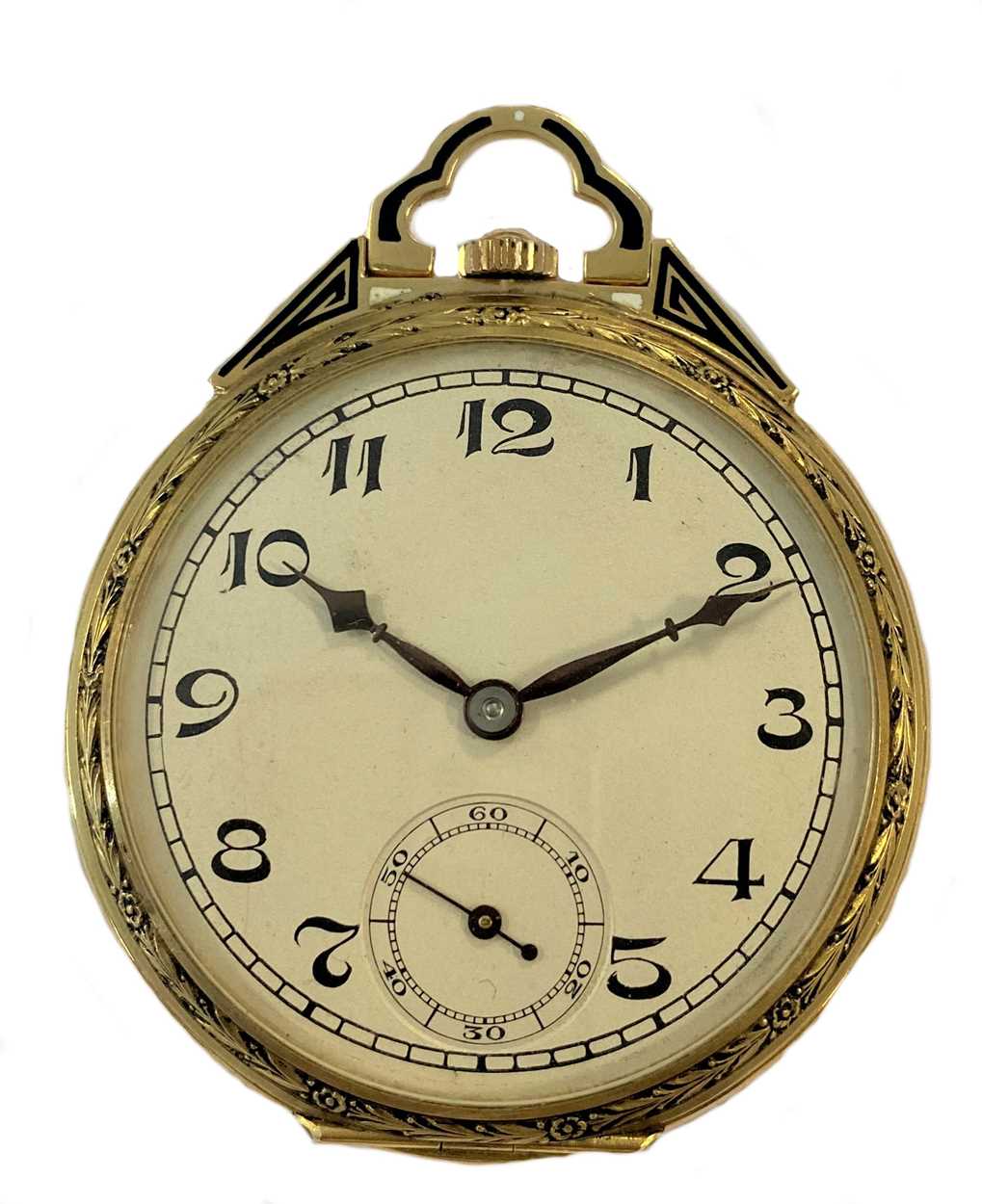 Lot 351 - Unsigned - An 18ct gold open faced dress pocket watch
