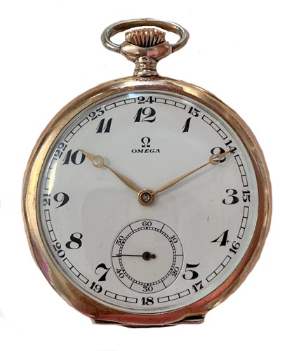 Lot 321 - Omega - A Swiss silver open faced pocket watch