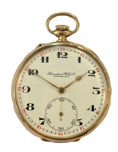 Lot 345 - IWC, Schaffhausen - A Swiss 14ct gold open faced pocket watch