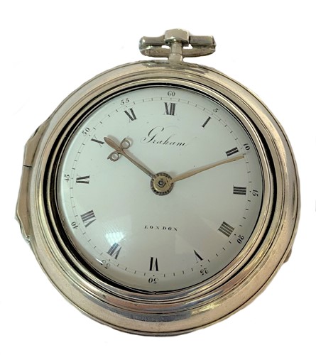 Lot 285 - Graham, London - An 18th century triple cased pocket watch