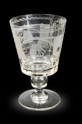Lot 450 - A Sunderland Bridge glass rummer