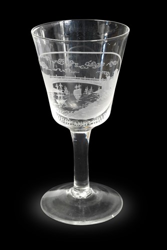 Lot 451 - A Sunderland Bridge large wine glass