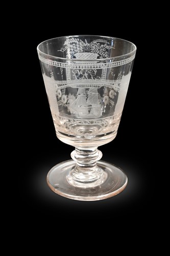 Lot 448 - A Sunderland Bridge glass rummer