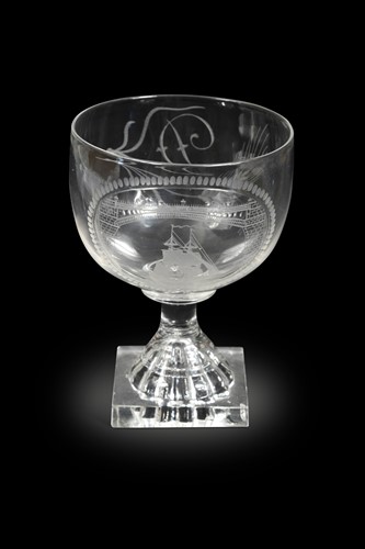 Lot 453 - A Sunderland Bridge glass rummer