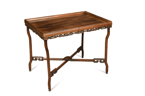 Lot 470 - A Chinese hardwood tray top table