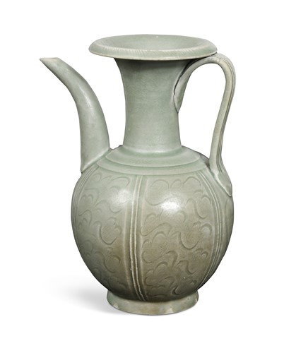 Lot 34 - A Chinese Longquan celadon jug, probably Northern Song Dynasty (960-1279)