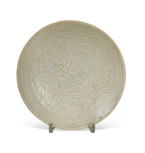 Lot 37 - A Chinese Yueyao moulded bowl, probably Song Dynasty, 10-12th century