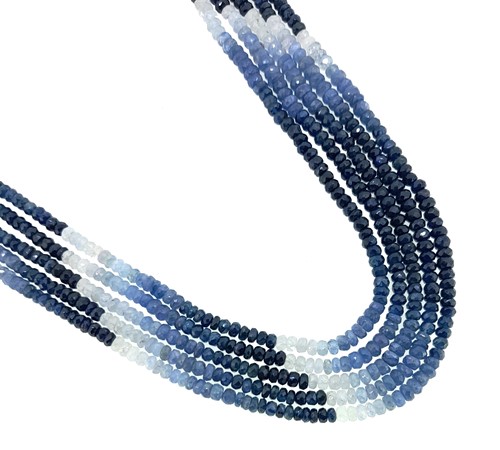 Lot 137 - A five strand sapphire bead necklace