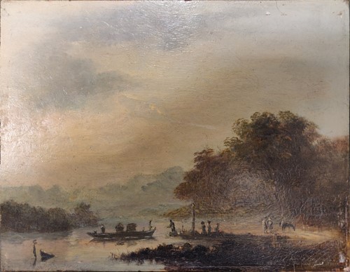Lot 427 - After Jan Both The Ferry Boat oil on panel,...