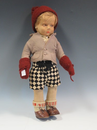 Lot 147 - An early 20th century Lenci pressed felt doll...