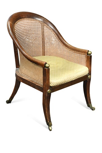 Lot 238 - A Regency beech and caned bergère