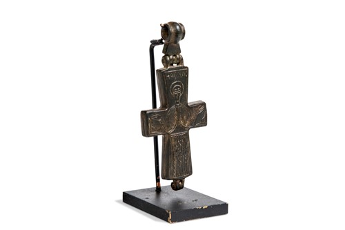 Lot 113 - A Byzantine bronze pendant cruciform Enkolpion