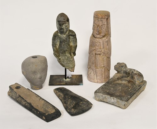 Lot 112 - Five Chinese miscellaneous stone items