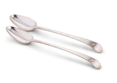 Lot 540 - A pair of George III 18th century silver basting spoons
