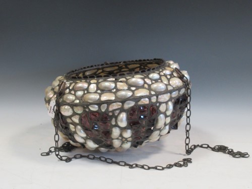 Lot 223 - An early 20th century abalone shell and glass...