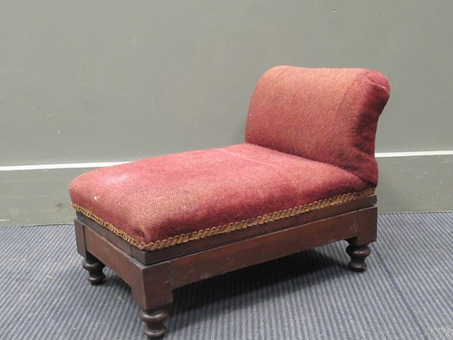 Lot 490 - A 19th century mahogany framed gout stool