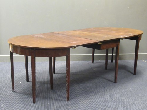 Lot 536 - A George III mahogany D-end dining table,...