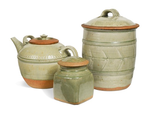 Lot 77 - Richard Batterham (1936-), an oversized stoneware teapot and cover