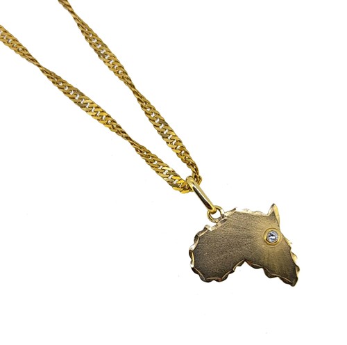 Lot 77 - A diamond set map of Africa pendant and chain