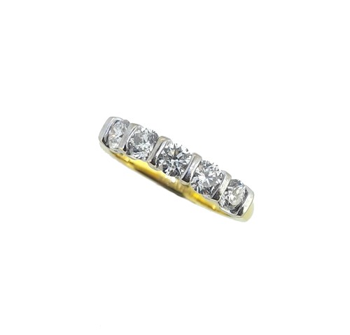 Lot 170 - An 18ct gold diamond half hoop style ring