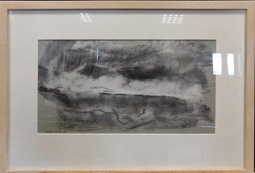 Lot 325 - Peter Shaw Moorland chalk on paper signed and...
