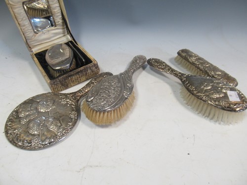 Lot 274 - A silver backed dressing table set and other...