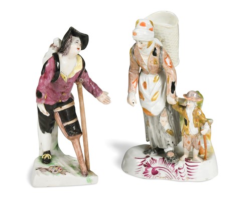 Lot 478 - A continental porcelain figurine of a beggar, circa 1790