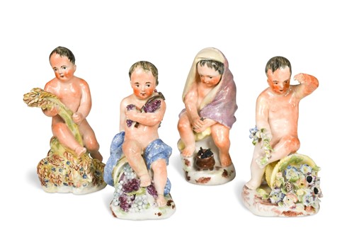 Lot 482 - A set of four porcelain figures emblematic of the seasons