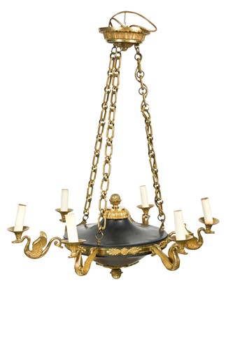 Lot 565 - An Empire style colza type plafonnier, early 20th century