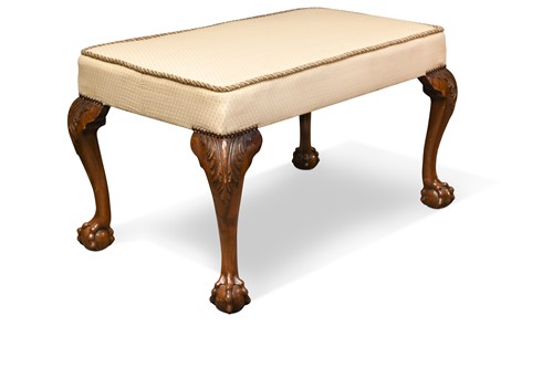 Lot 550 - A large George II style mahogany foot stool, early 20th century
