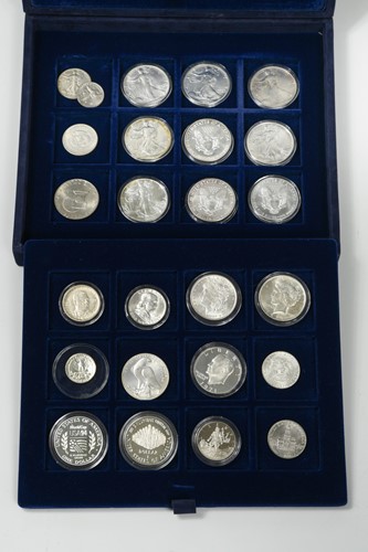 Lot 45 - USA dollars 'fine silver' 1986-94, 9 coins;...