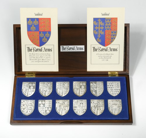 Lot 9 - The Royal Arms, set of 12 hallmarked silver...