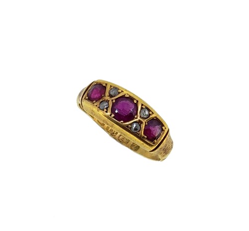 Lot 61 - A Victorian ruby and diamond ring