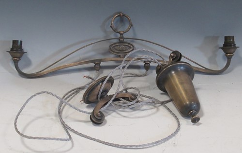 Lot 134 - Edwardian anodised silver plated 2 arm rise...
