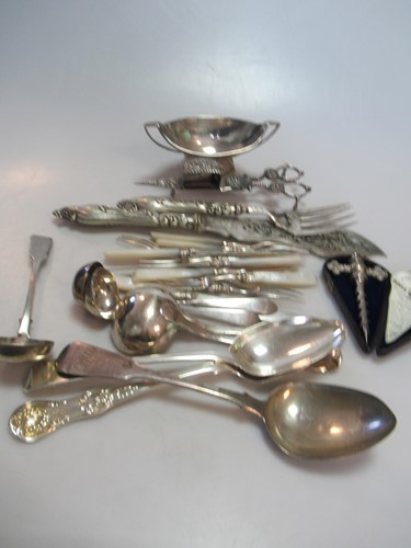 Lot 261 - A collection of silverware, mainly flatware,...